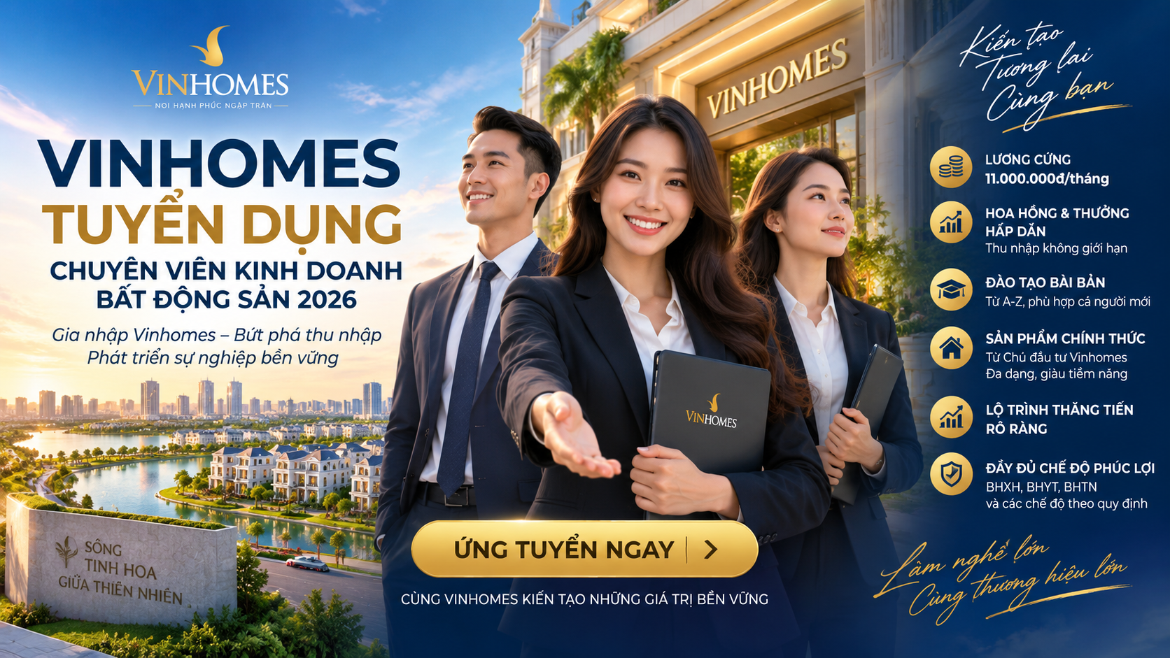 VINHOMES TUYỂN DỤNG CHUYÊN VIÊN KINH DOANH BẤT ĐỘNG SẢN 2026