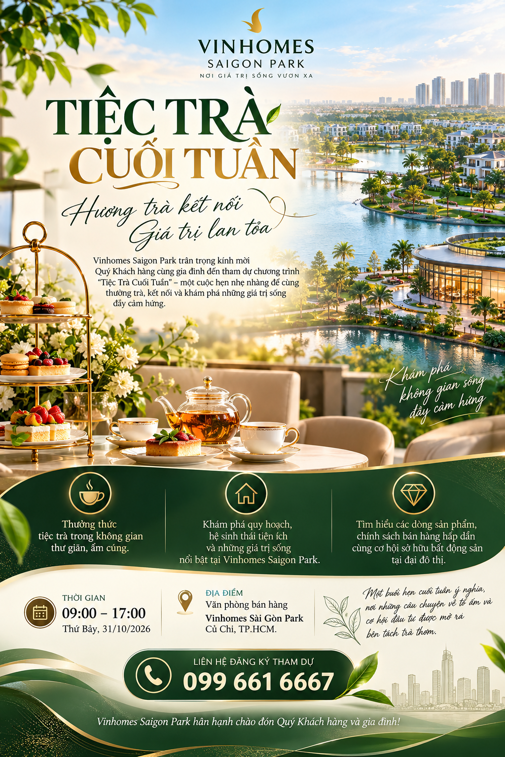 Tiệc Trà Cuối Tuần Vinhomes Saigon Park Ngày 31/10/2026